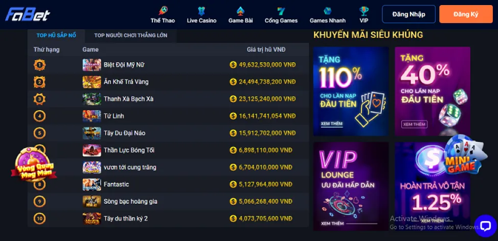Các sự kiện và giải đấu đặc biệt tại Fly88g